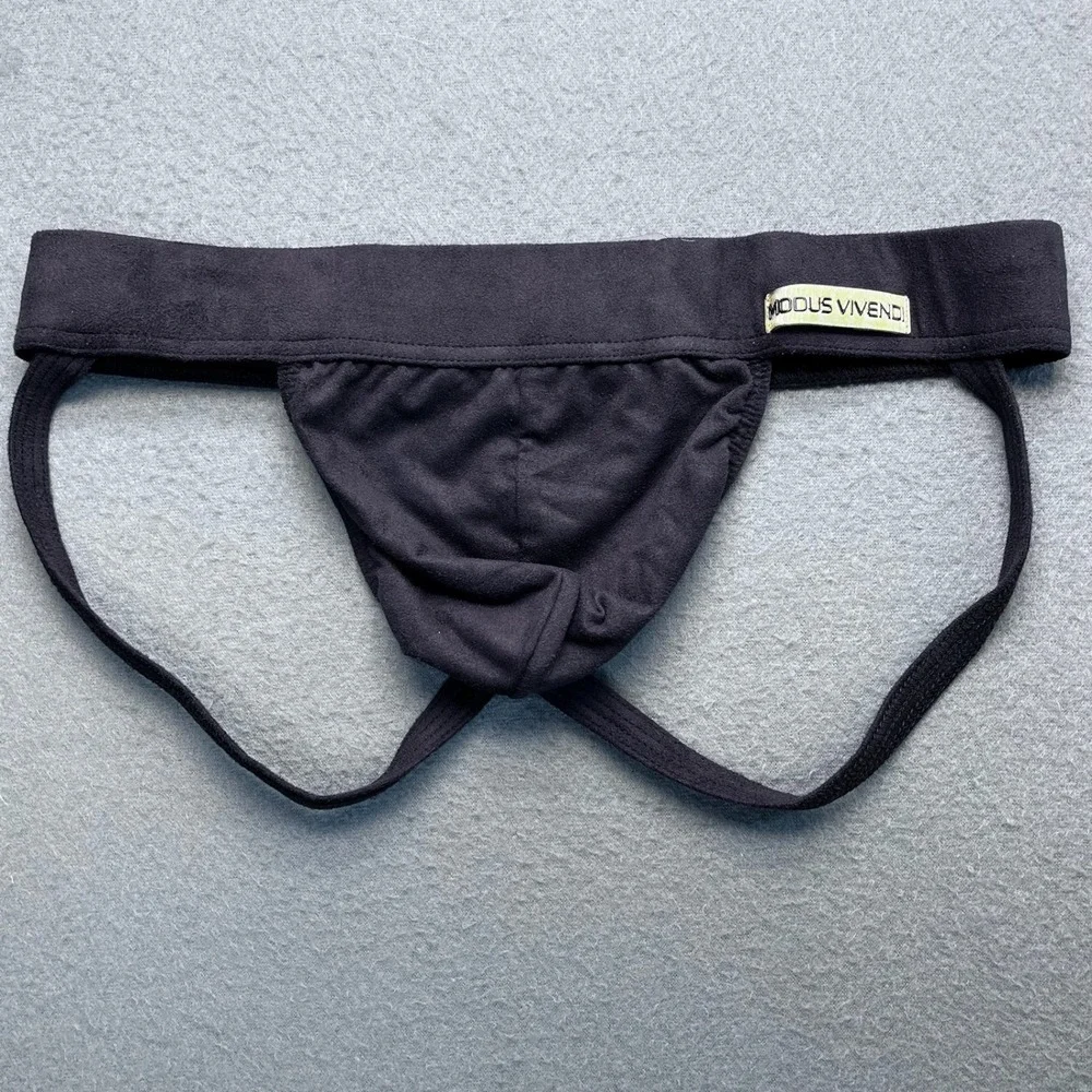 NWT‎ Modus Vivendi Suede Jockstrap Mens Large Brown 13913 Athletic Supporter